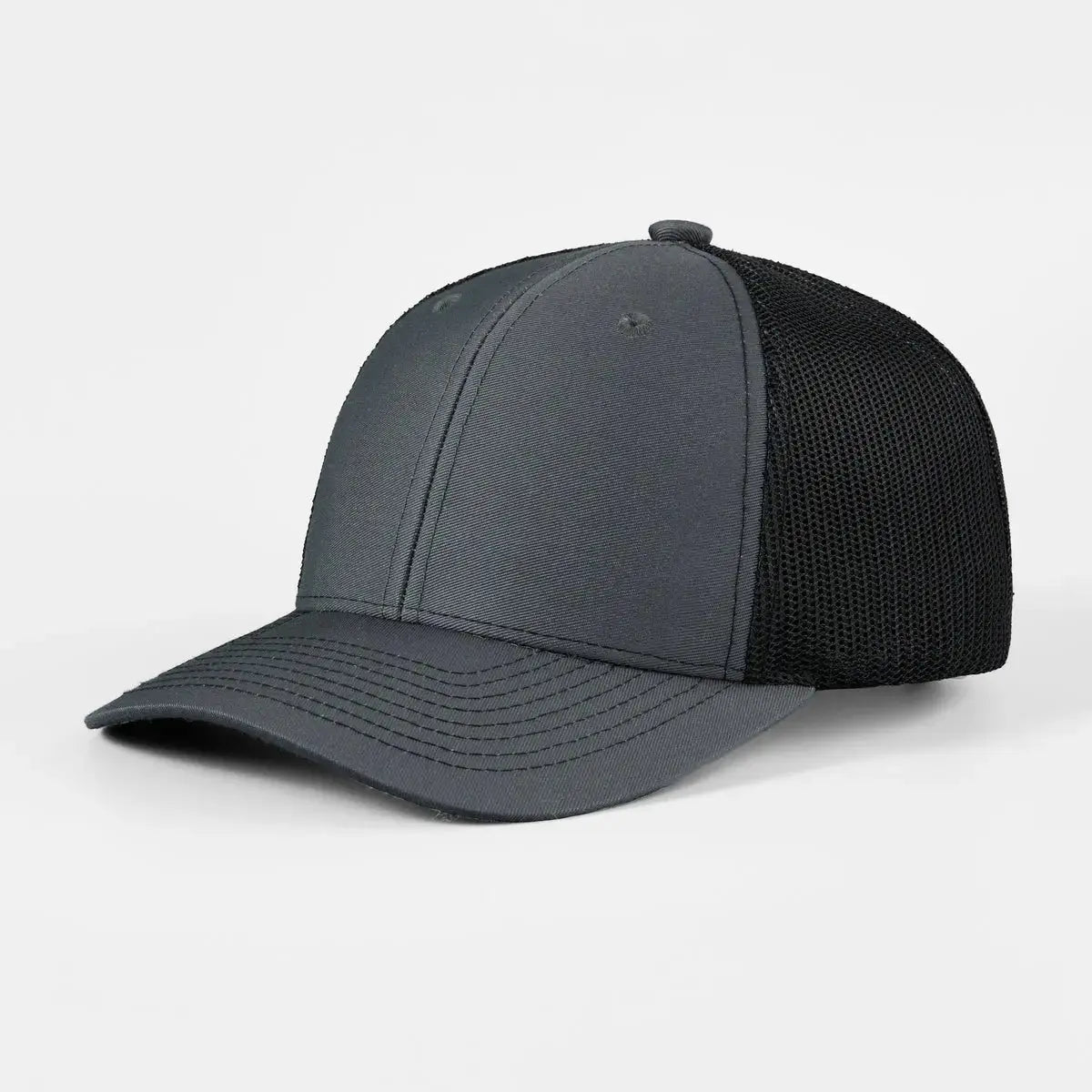 Wholesale Blank 6 Panel Mid Profile Structured Trucker Hat - 7018 Foremost Hat