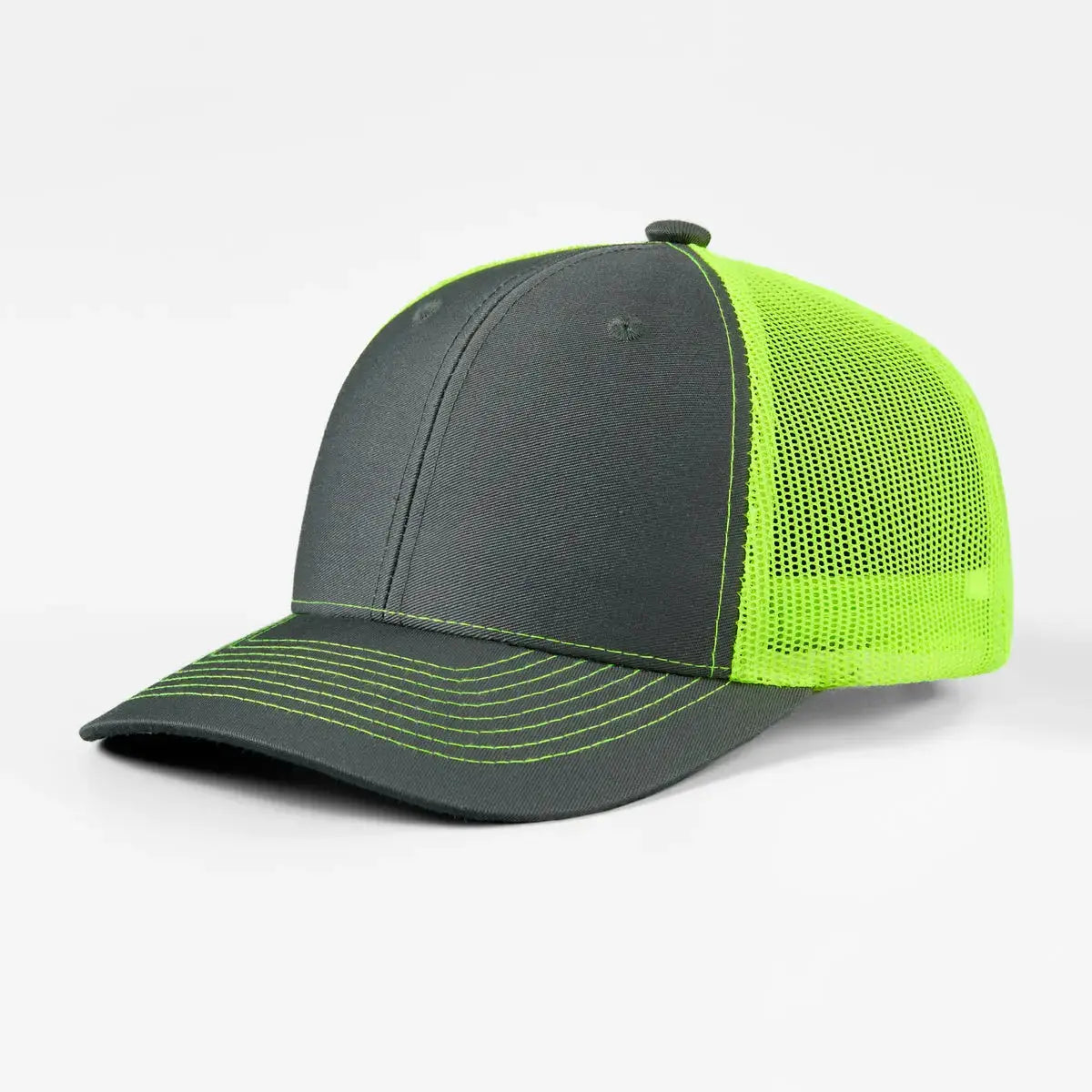 Wholesale Blank 6 Panel Mid Profile Structured Trucker Hat - 7018 Foremost Hat