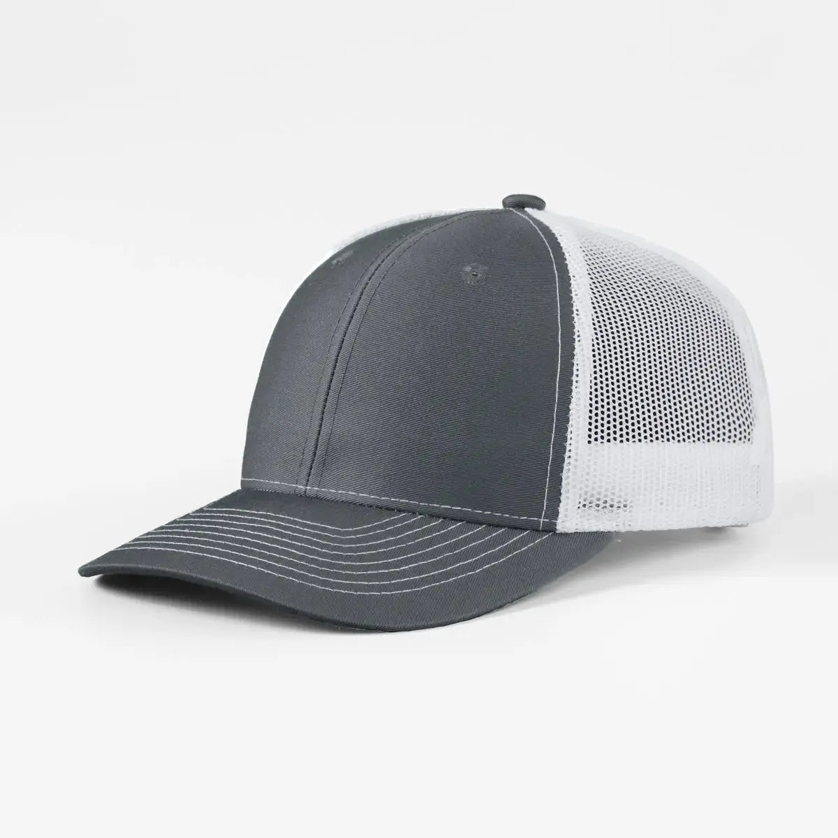 Wholesale Blank 6 Panel Mid Profile Structured Trucker Hat - 7018 Foremost Hat