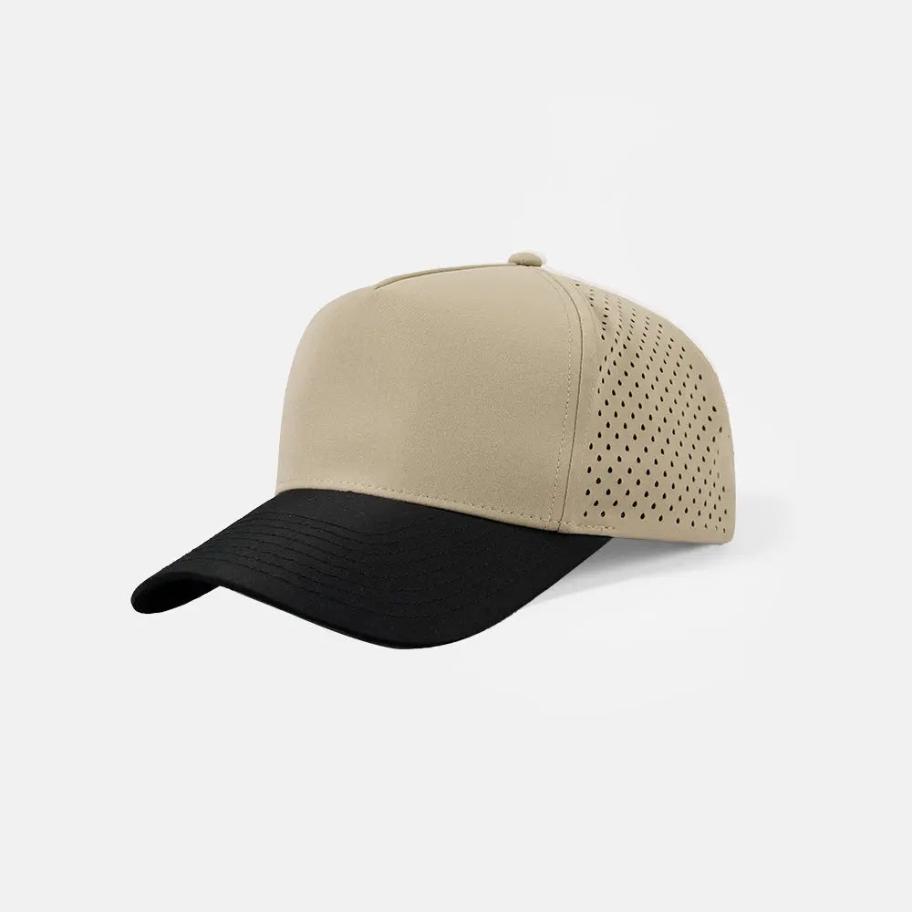 Blank Laser Perforated 5 Panel Performance Snapback Golf Hat Wholesale - 6526 (Recycled Polyester)