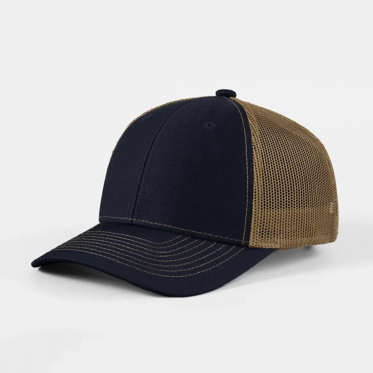 Wholesale Blank 6 Panel Mid Profile Structured Trucker Hat - 7018 Foremost Hat