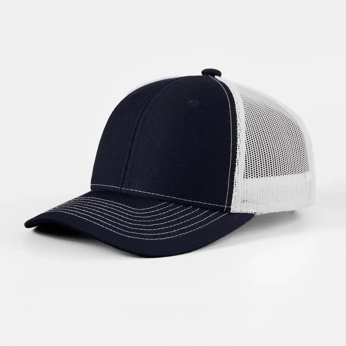 Wholesale Blank 6 Panel Mid Profile Structured Trucker Hat - 7018 Foremost Hat
