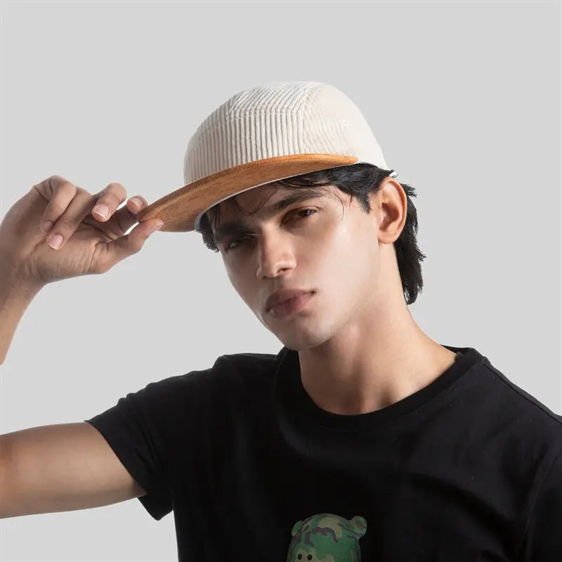 Blank Corduroy 5 Panel Flat Bill Camper Hat - 6715