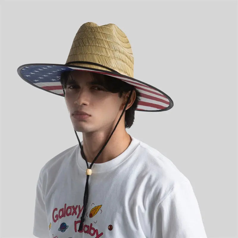 Straw Lifeguard Sun Hat Wholesale - Blank or Custom Logo and Under Brim