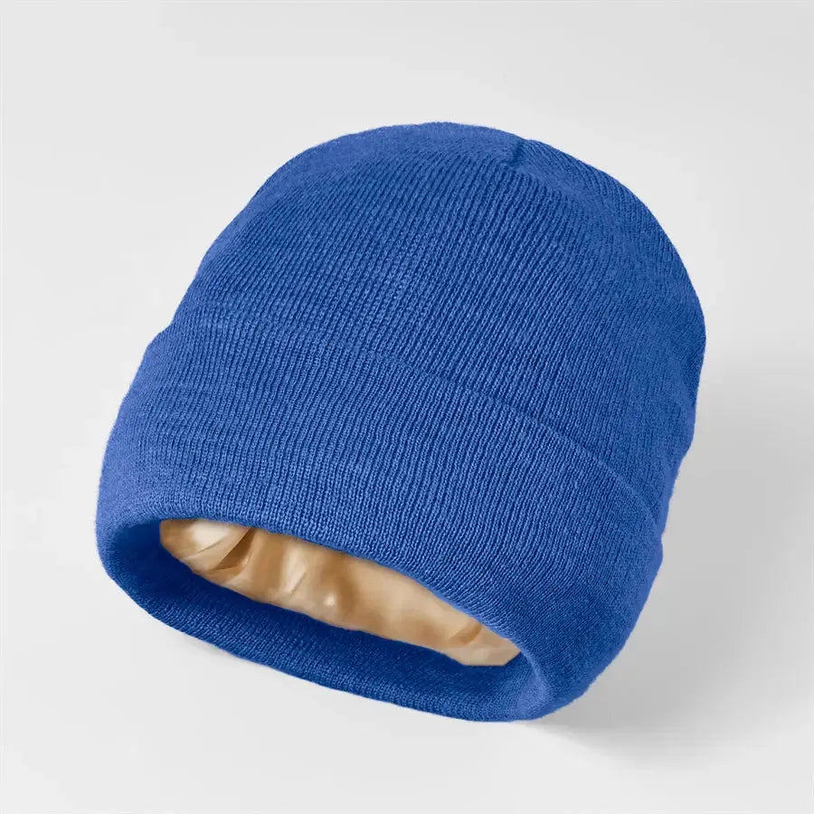 Blank Cuffed Satin Lined Knit Beanies Wholesale - 1176 ( Recycled Poly