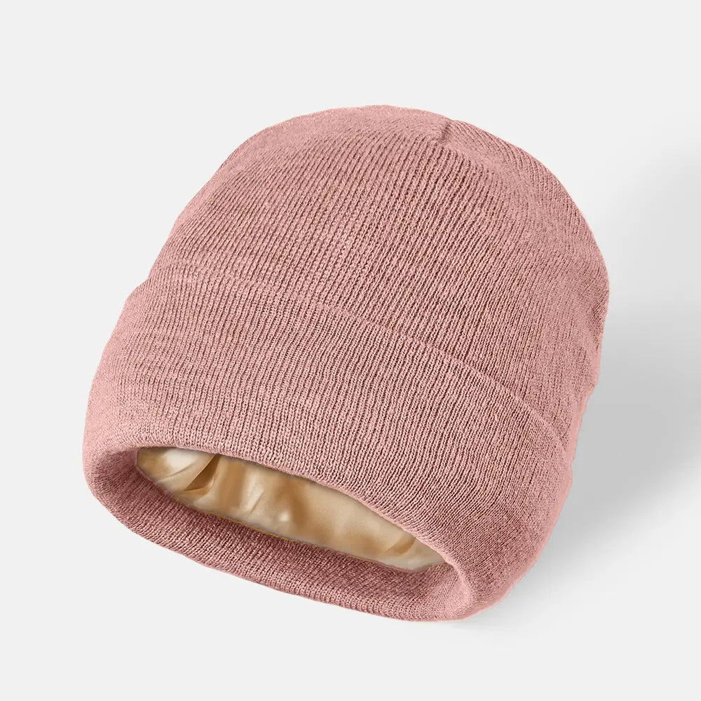 Blank Cuffed Satin Lined Beanie Wholesale - 1176Â Pink Foremost Hat