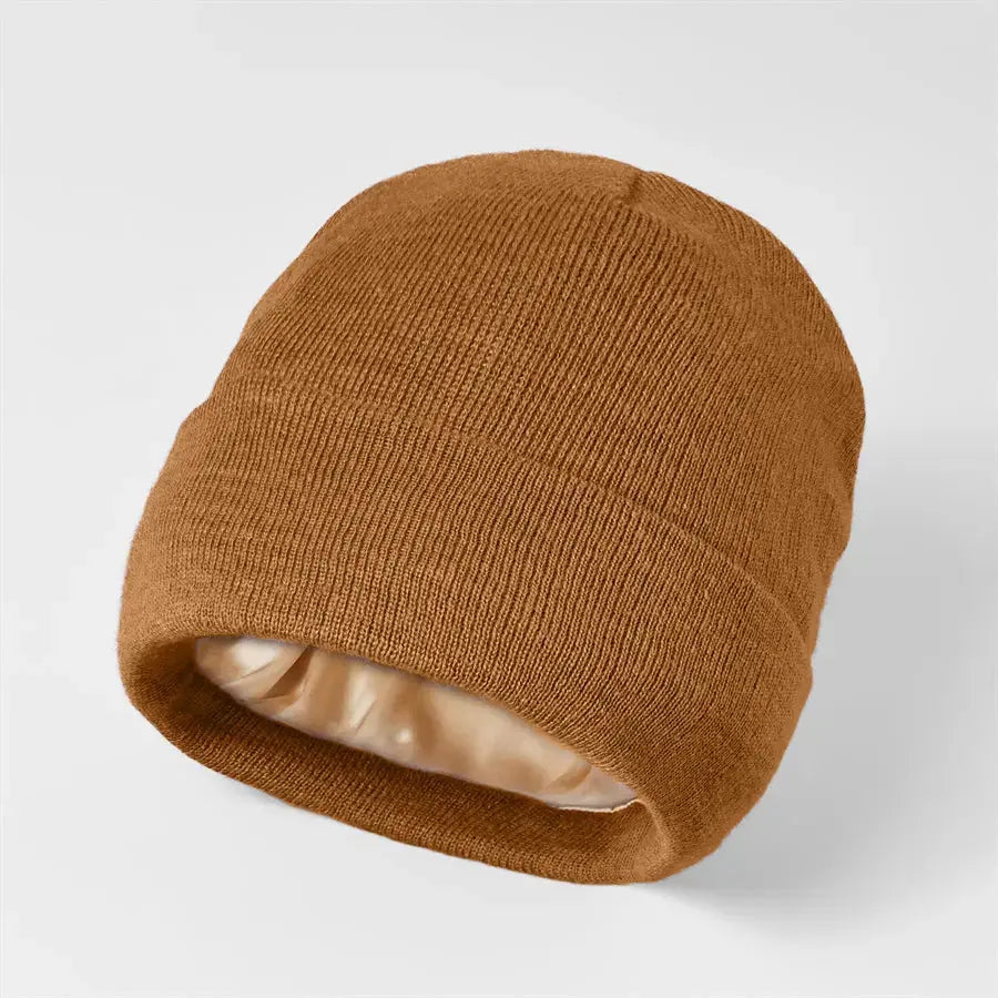 Blank Cuffed Satin Lined Knit Beanies Wholesale - 1176 ( Recycled Poly