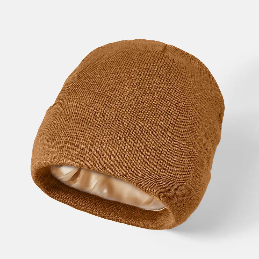 Blank Cuffed Satin Lined Beanie Wholesale - 1176Â Tan Foremost Hat