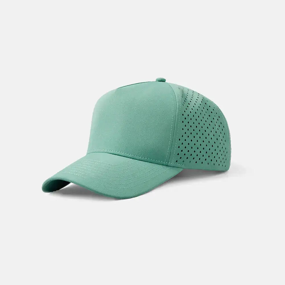 Blank Laser Perforated 5 Panel Performance Snapback Golf Hat Wholesale - 6526 (Recycled Polyester)