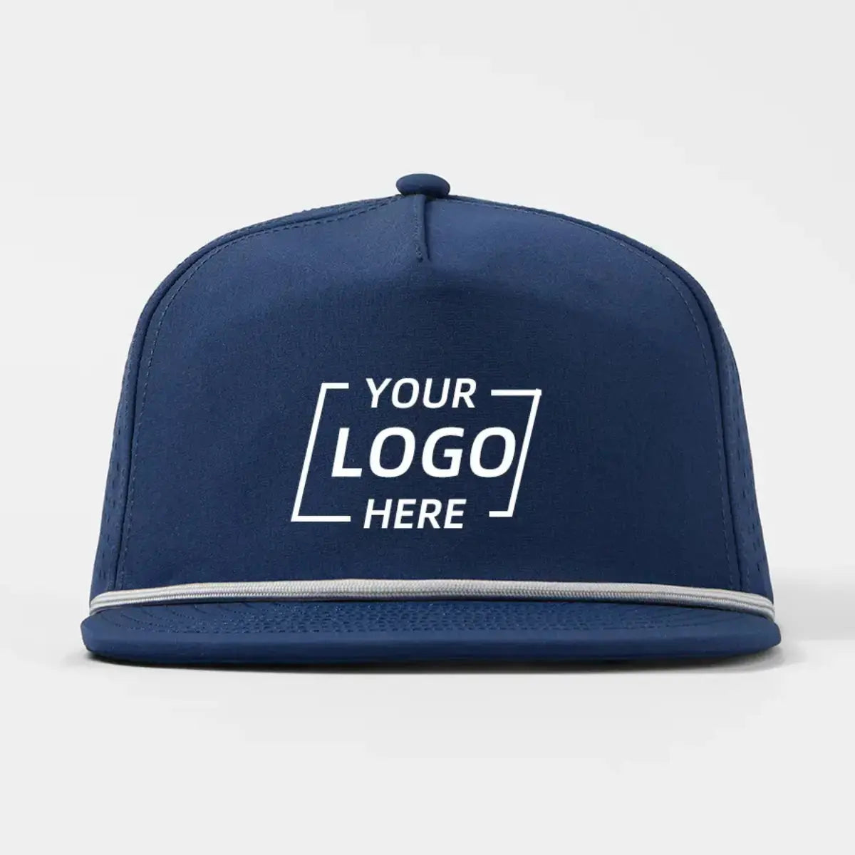 Blank Water Repellent Flat Bill Perforated Rope Snapback Hat - 5015PÂ Â Â Foremost Hat-Wholesale & Custom Hats