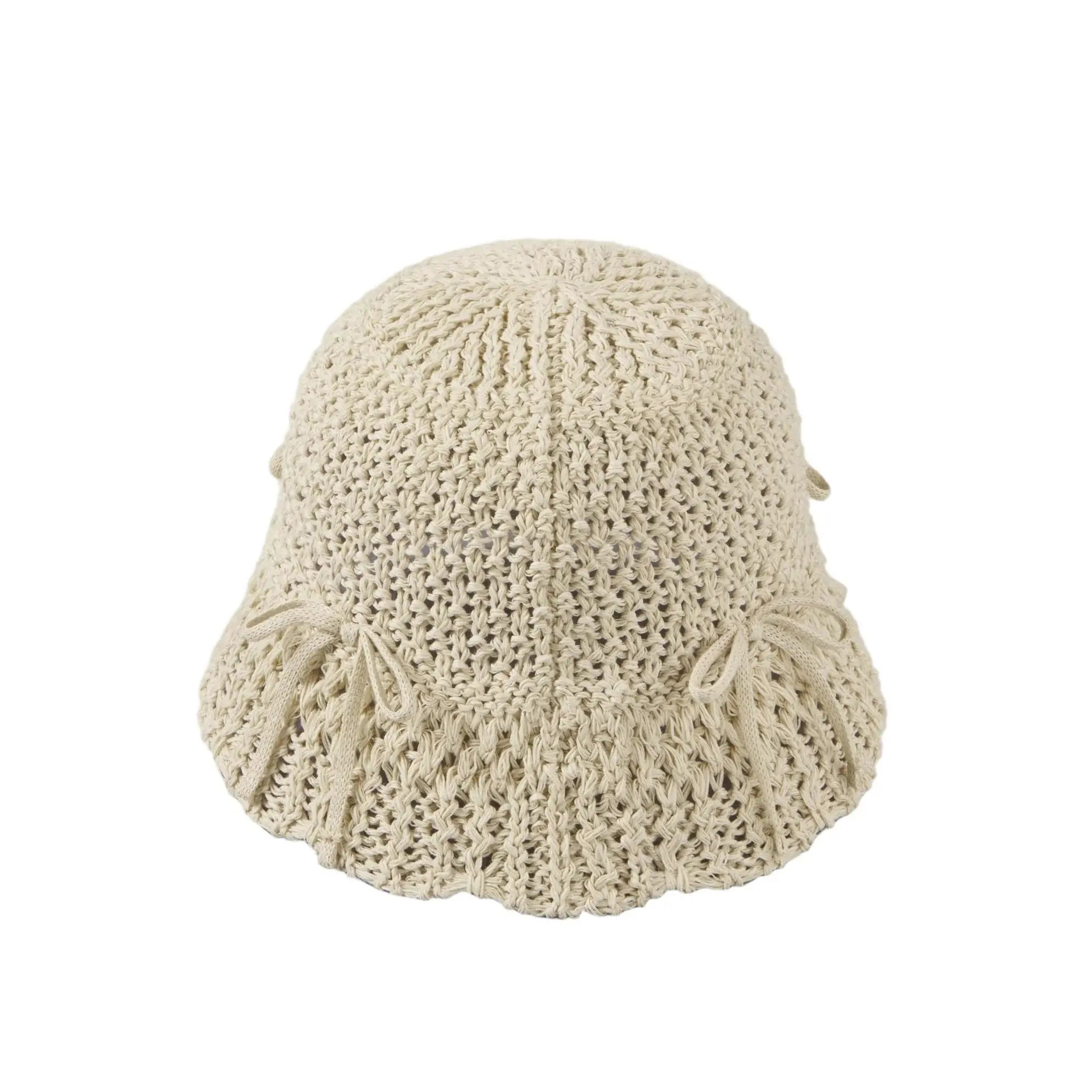 Custom Bowknot Paper Cotton Bucket Hats - 7144