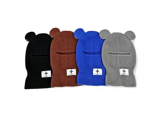 Custom Crochet Knit Balaclava Ski Mask With Ears