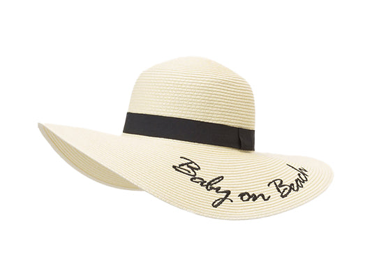 Custom Embroidered Straw Floppy Beach Hats