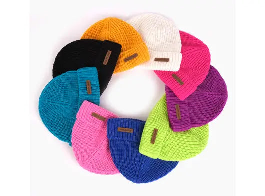 Custom Fisherman Beanies with Leather Patch