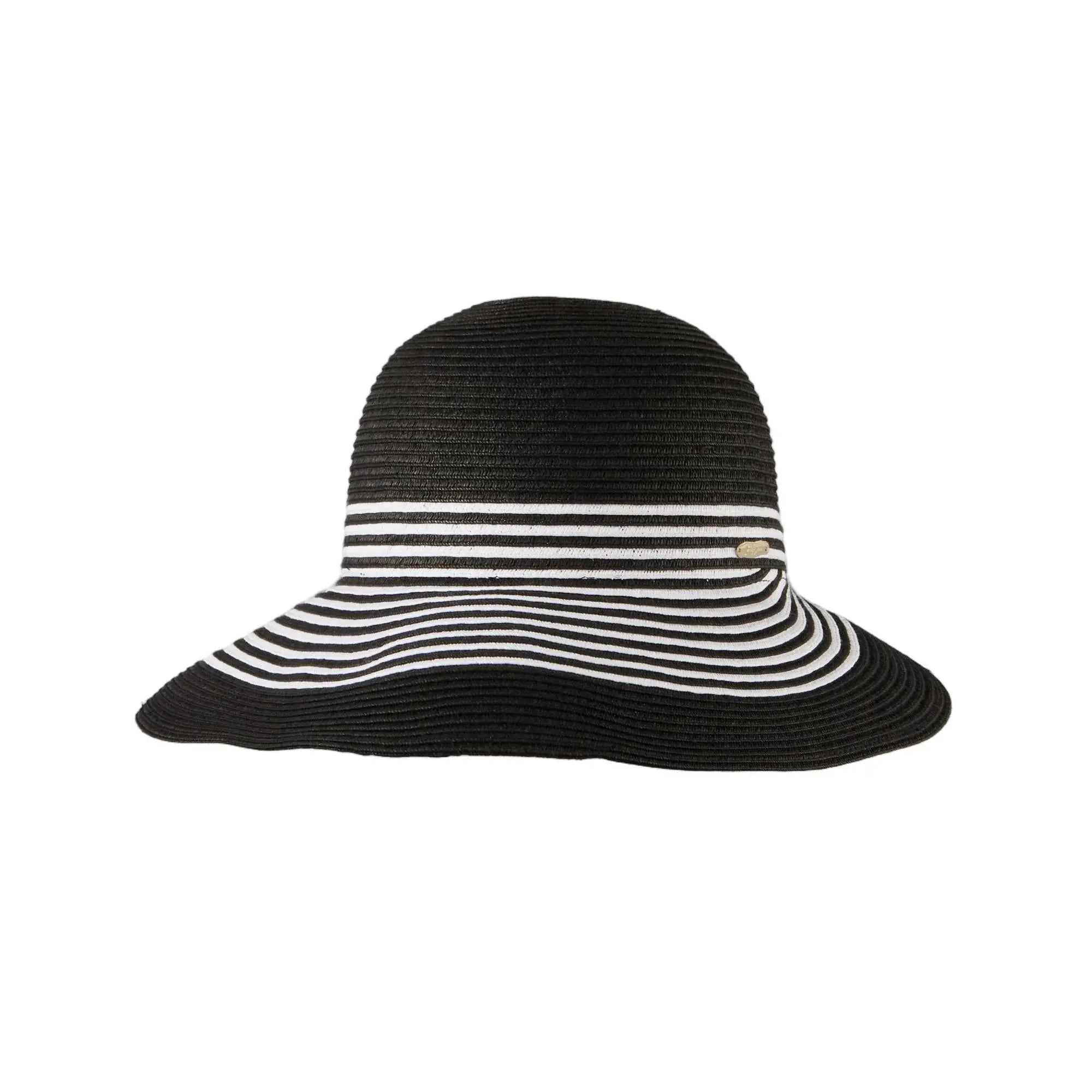Custom French Style Striped Braided Straw Sun Hats - 7065