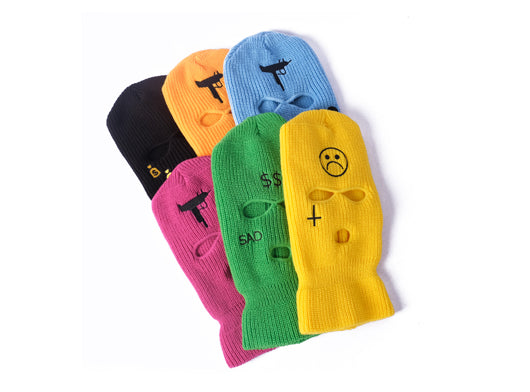 Custom Knitted Embroidered 3 Hole Balaclavas