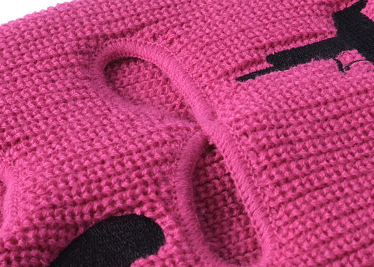 Custom Knitted Embroidered 3 Hole Balaclavas