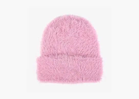 Custom Mink Fur Fluffy Beanie Hat - 1342