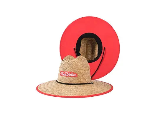 Custom Straw Lifeguard Hats with Patch Logo Printed Under Brim