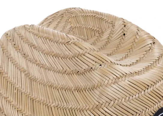 Custom Straw Lifeguard Hats with Patch Logo Printed Under Brim