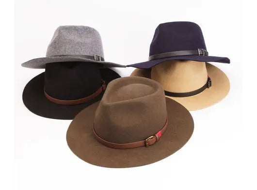 Custom Wide Brim Wool Felt Fedora Hats