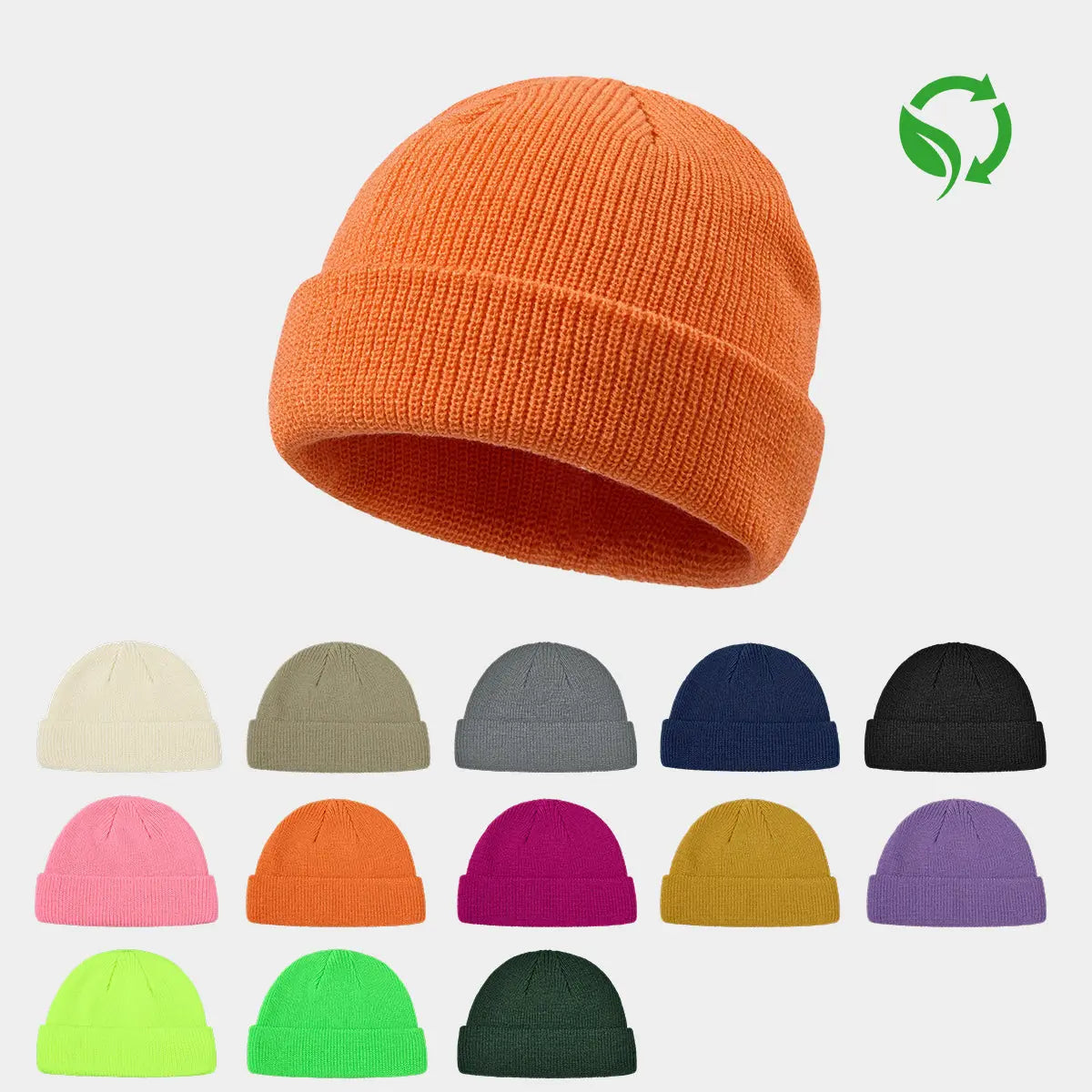 Blank Recycled Knit Cuffed Fisherman Beanie Wholesale - 1195 Foremost Hat