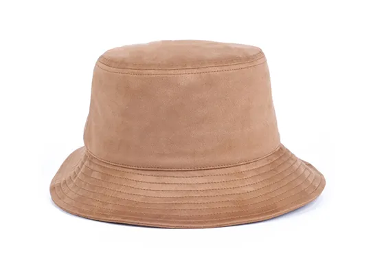 khaki suede bucket hat