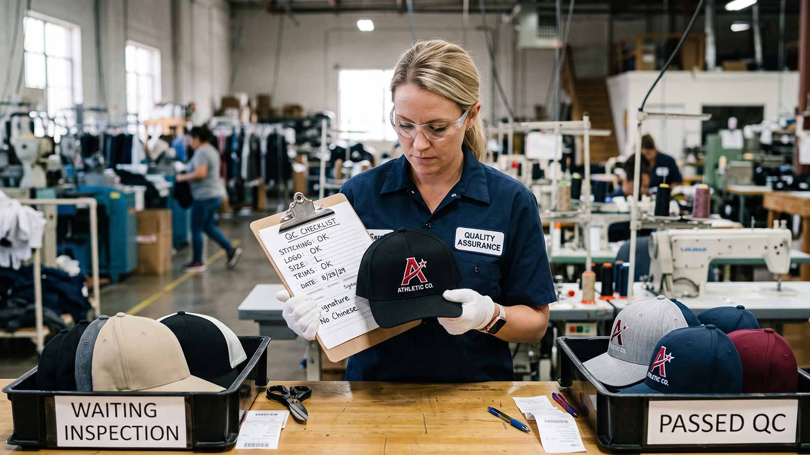hat quality inspection process for custom hat production