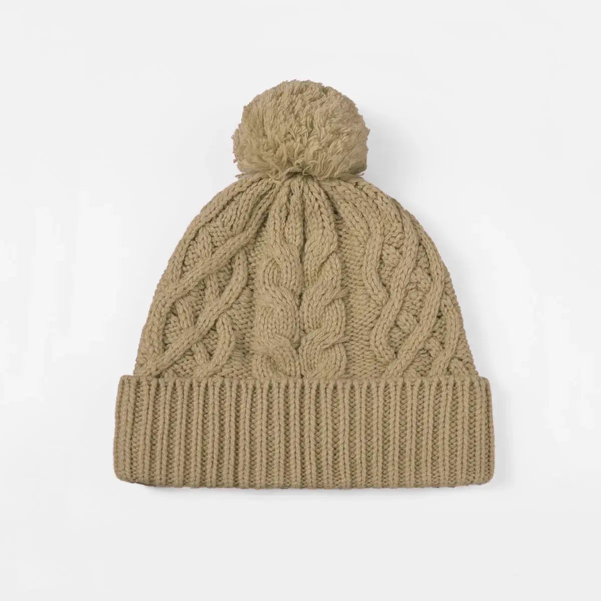 Blank Cable Knit Pom Pom Beanie Wholesale - 1168