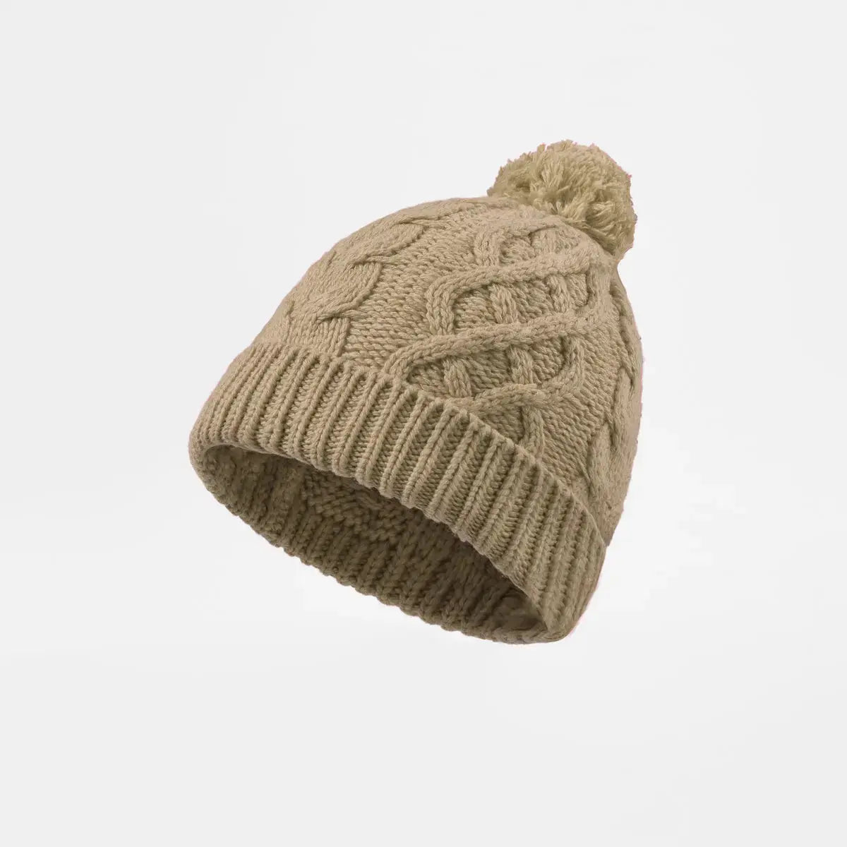 Blank Cable Knit Pom Pom Beanie Wholesale - 1168