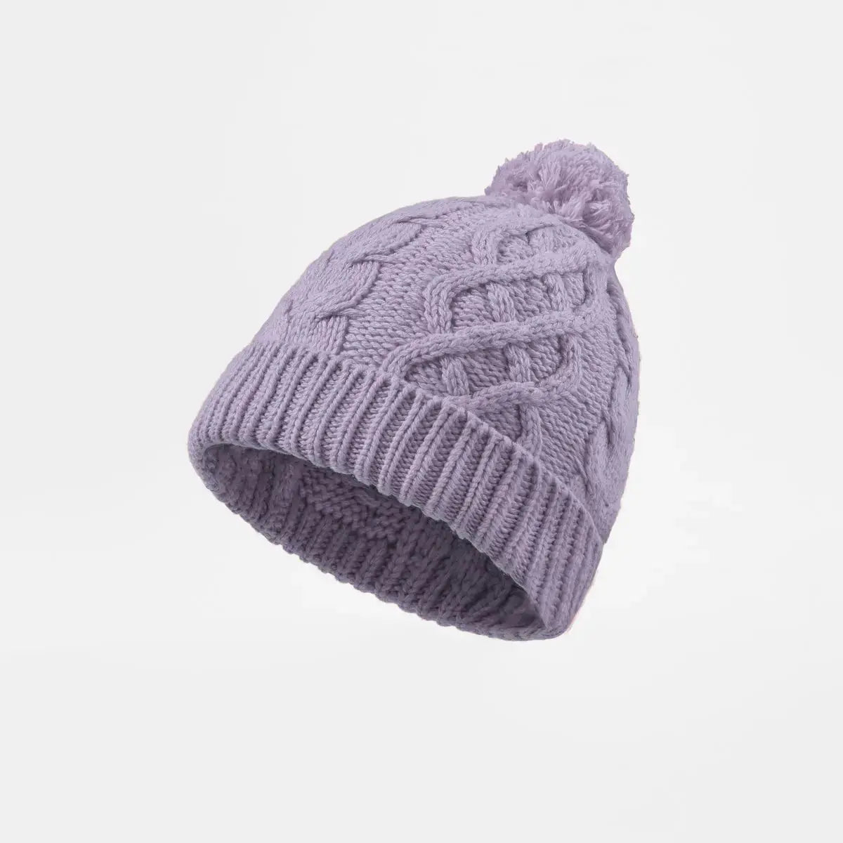 Blank Cable Knit Pom Pom Beanie Wholesale - 1168