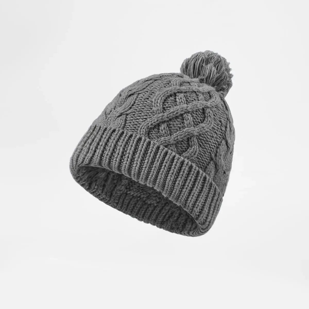 Blank Cable Knit Pom Pom Beanie Wholesale - 1168