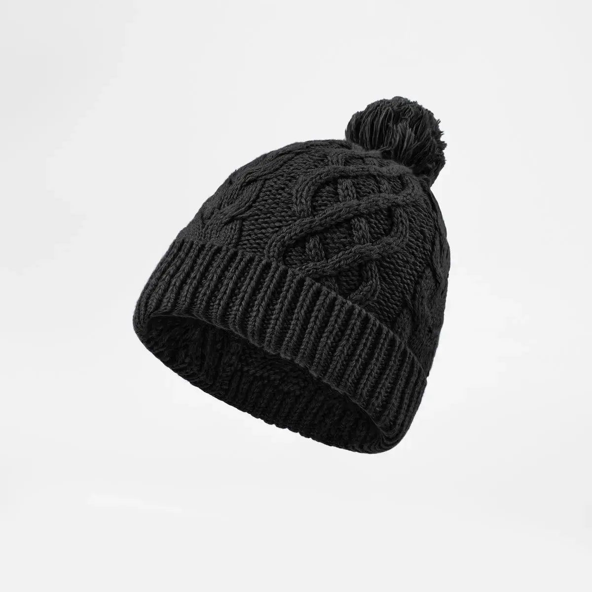 Blank Cable Knit Pom Pom Beanie Wholesale - 1168