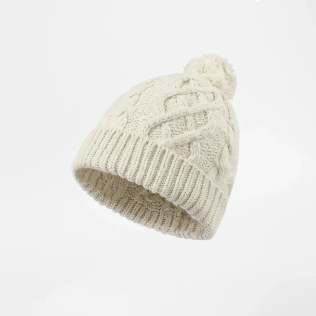 Blank Cable Knit Pom Pom Beanie Wholesale - 1168