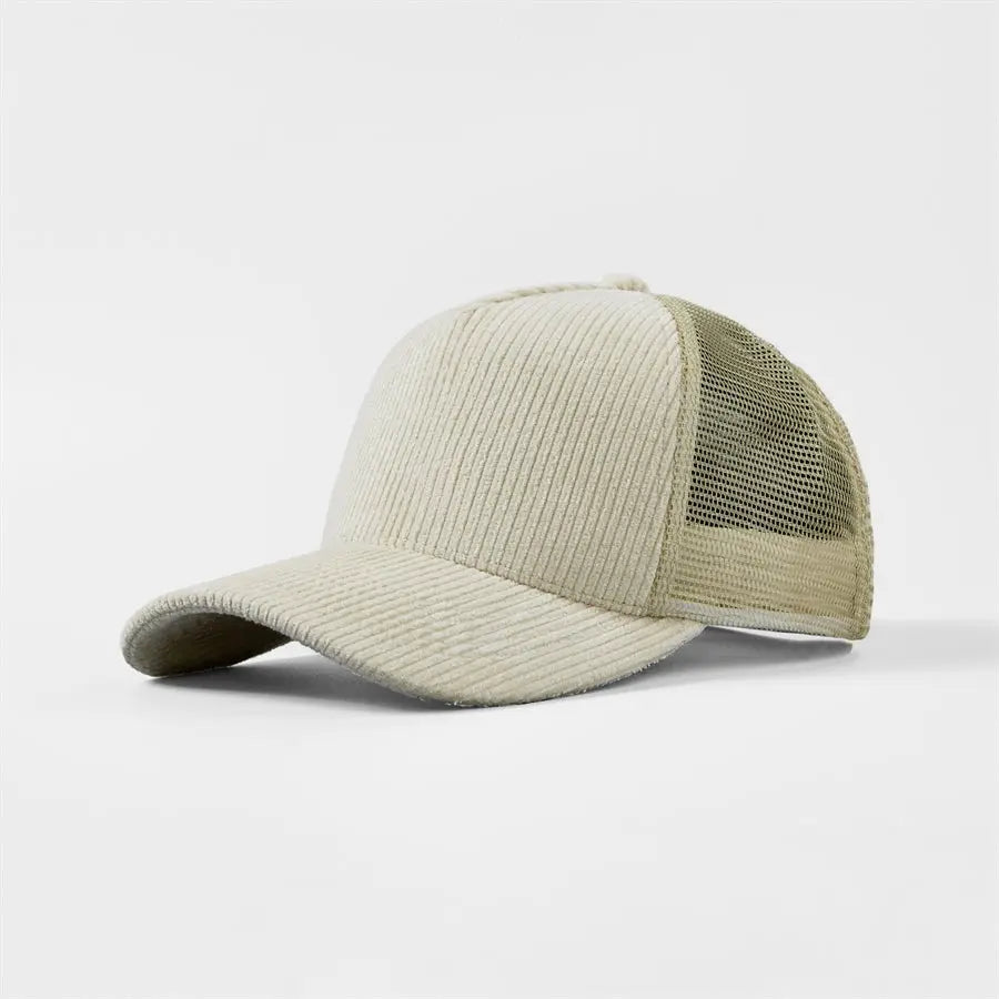 Blank 5 Panel Corduroy Trucker Hats Wholesale - 5129