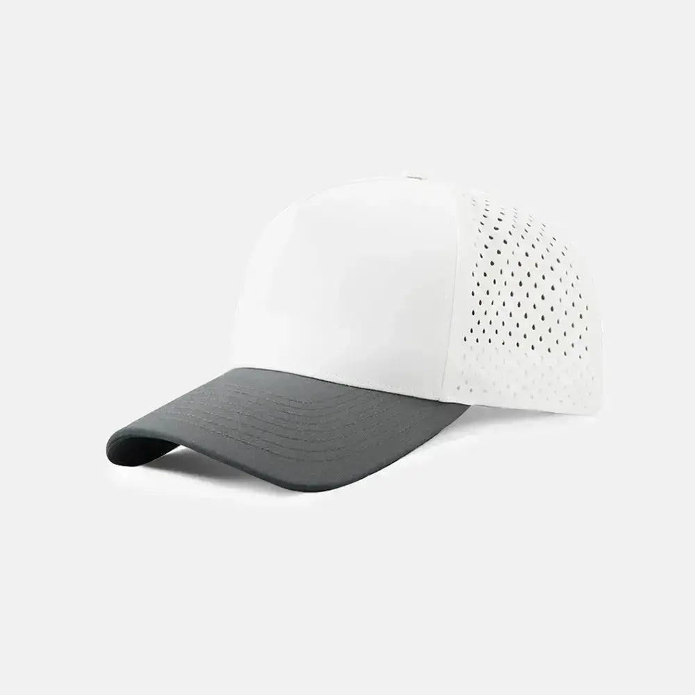 Blank Laser Perforated 5 Panel Performance Snapback Golf Hat Wholesale - 6526 (Recycled Polyester)