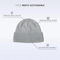Blank Classic Ribbed Knit Wool Beanie Wholesale - 1188