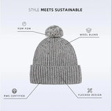 Blank Wool Flecked Pom Pom Beanie Wholesale - 1192