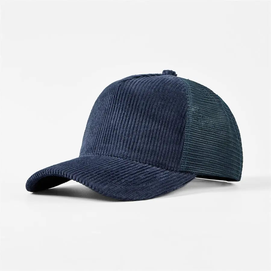 Blank 5 Panel Corduroy Trucker Hats Wholesale - 5129