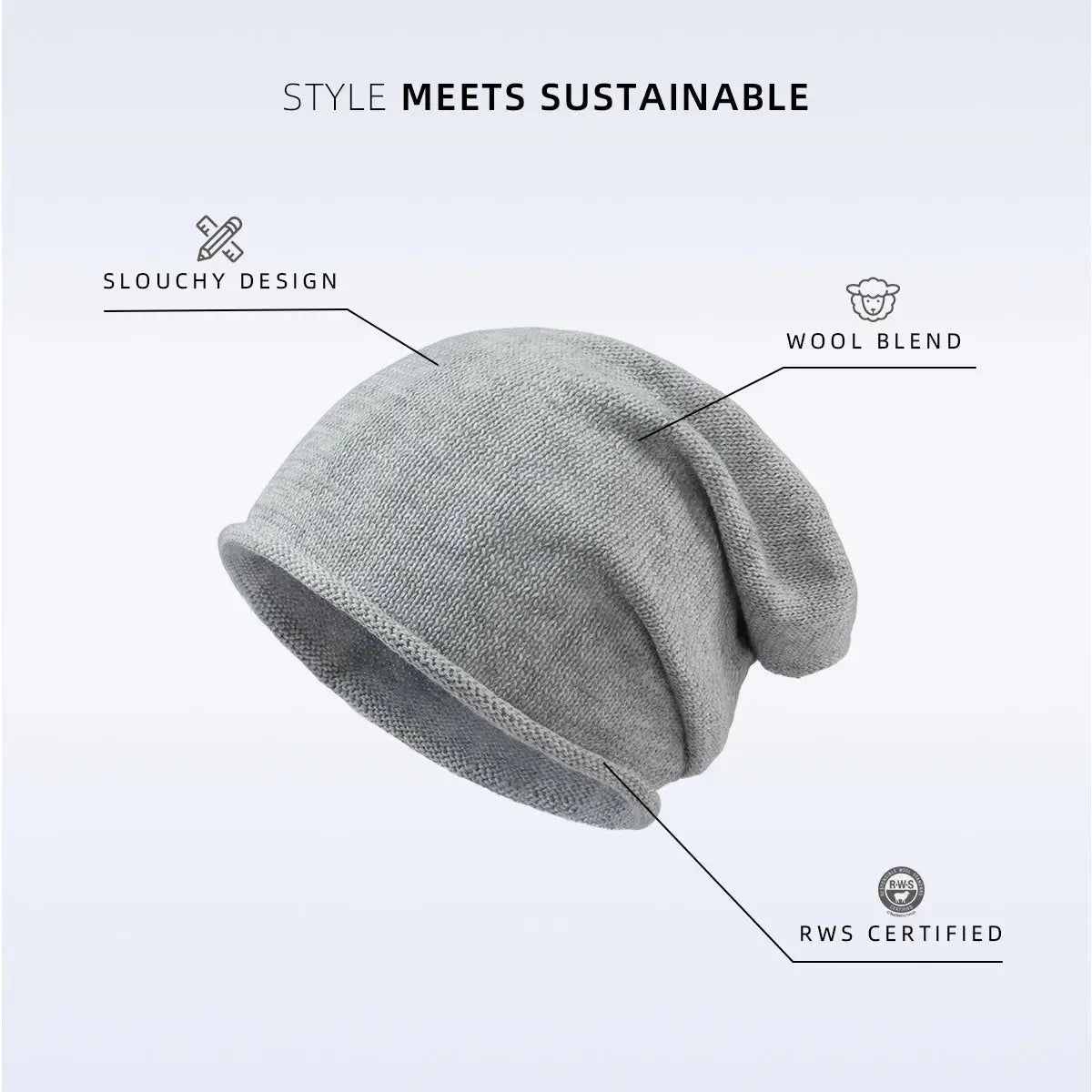 Blank Merino Wool Slouchy Beanie Wholesale - 1258 Foremost Hat