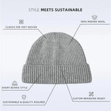 Blank 100% Merino Wool Short Fisherman Beanie Wholesale - 1281 Foremost Hat