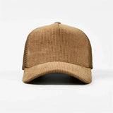 Blank 5 Panel Corduroy Trucker Hats Wholesale - 5129