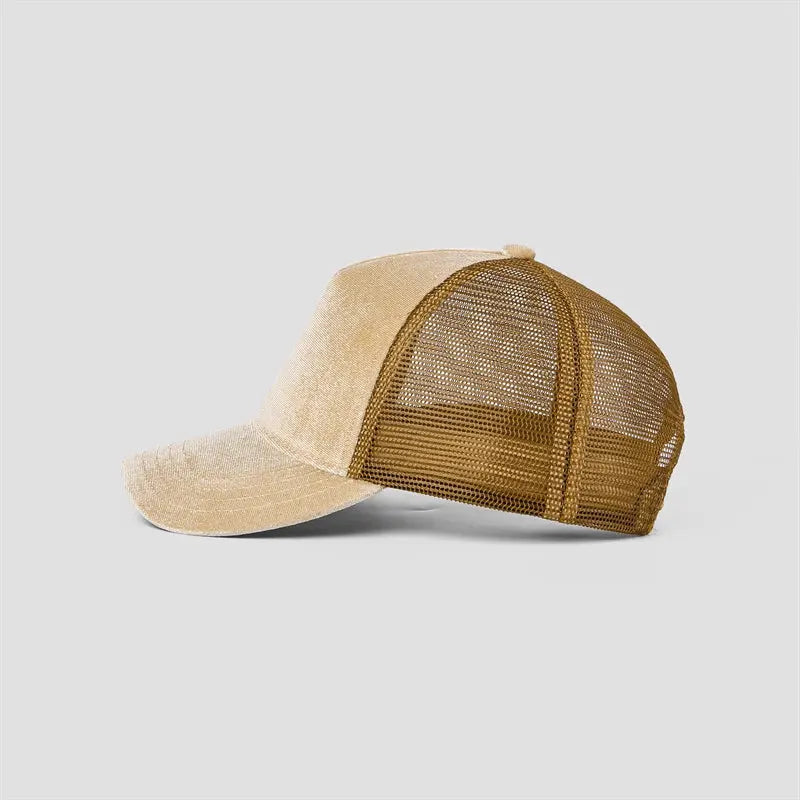 Blank 5 Panel Velvet Trucker Hat Wholesale - 6529
