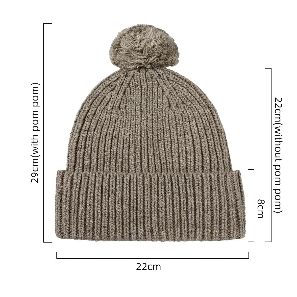 Blank Wool Flecked Pom Pom Beanie Wholesale - 1192