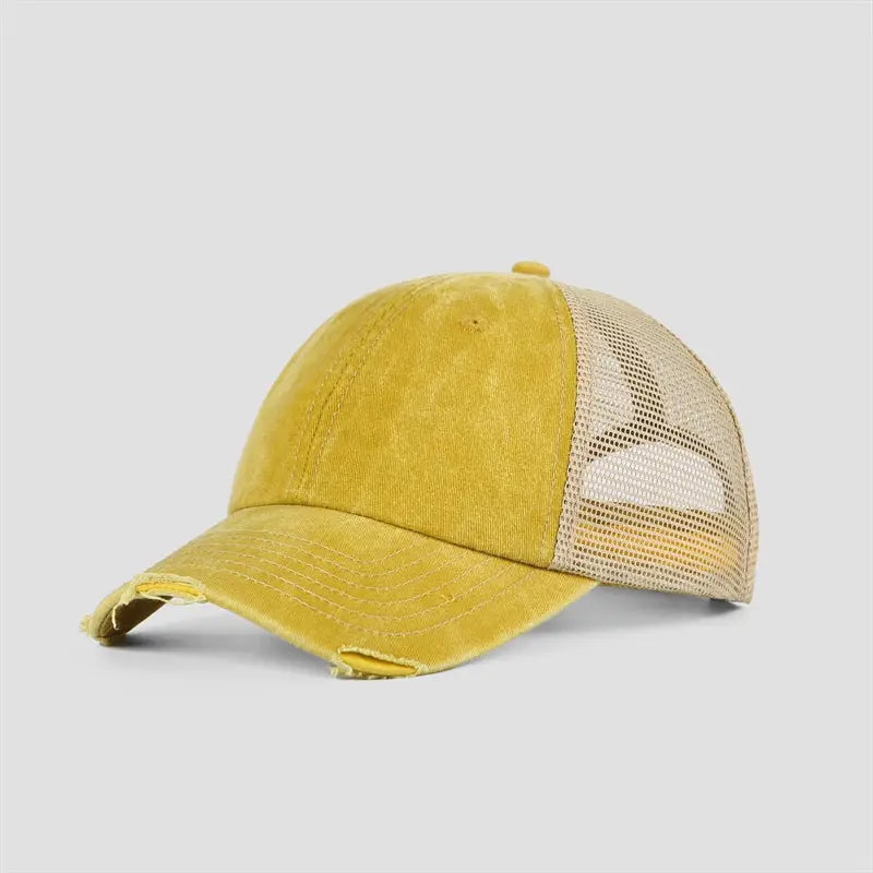 Blank Vintage 6 Panel Unstructured Mesh Trucker Hats Wholesale - 6532