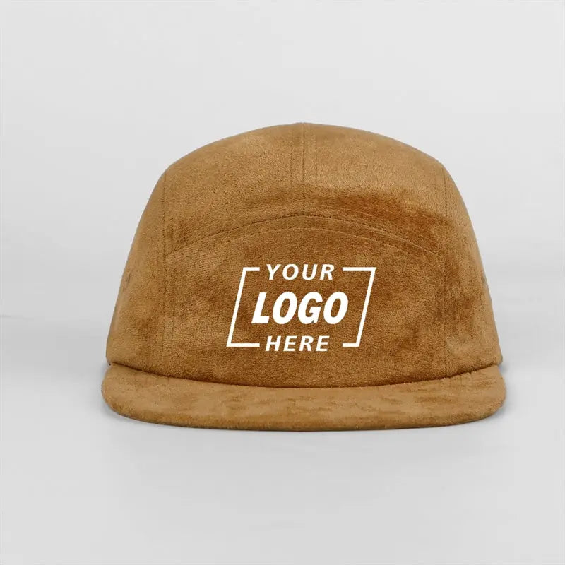 Blank Suede 5 Panel Flat Bill Camper Cap Wholesale - 6739