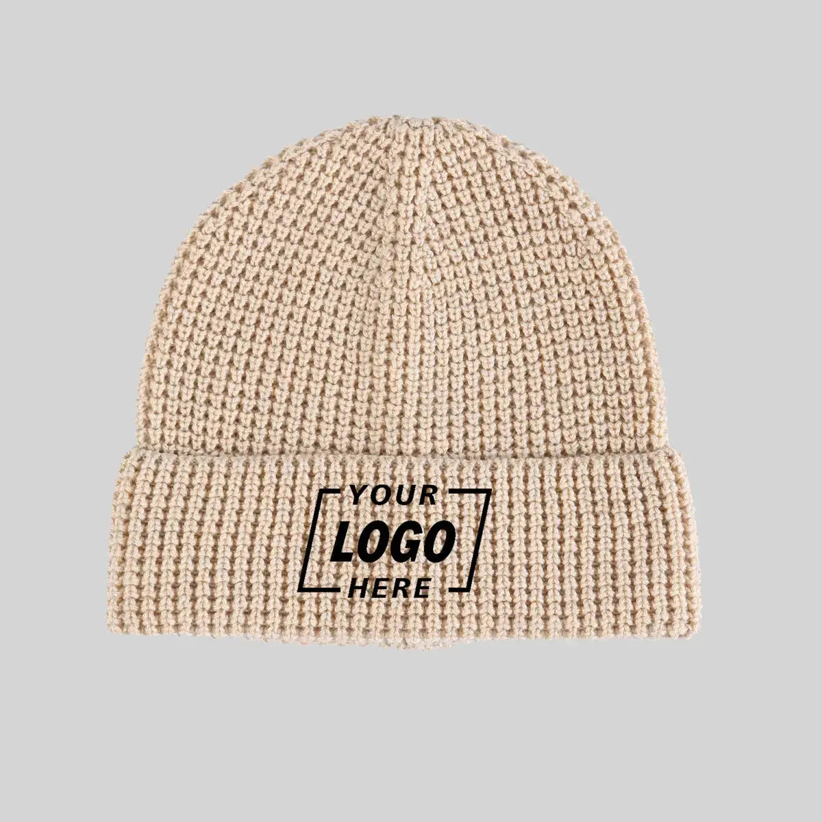 Blank Waffle Knit Cuffed Performance Beanie Wholesale - 1546