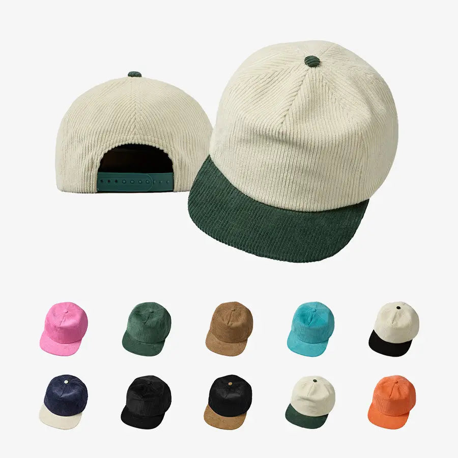 Blank 5 Panel Corduroy Snapback Hat Wholesale - 5123