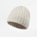 Blank Ribbed Merino Wool and Cashmere Blend Beanies - 1313