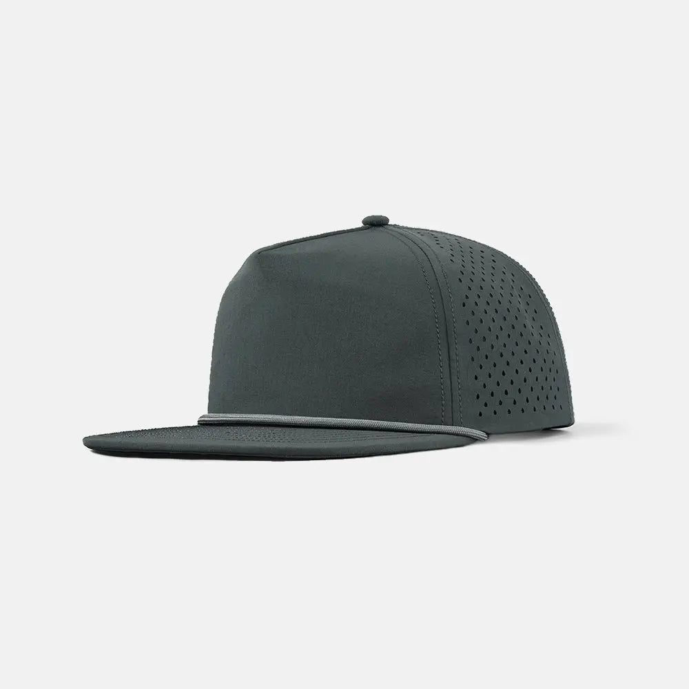 Blank Water Repellent Flat Bill Perforated Rope Snapback Hat - 5015P foremosthat